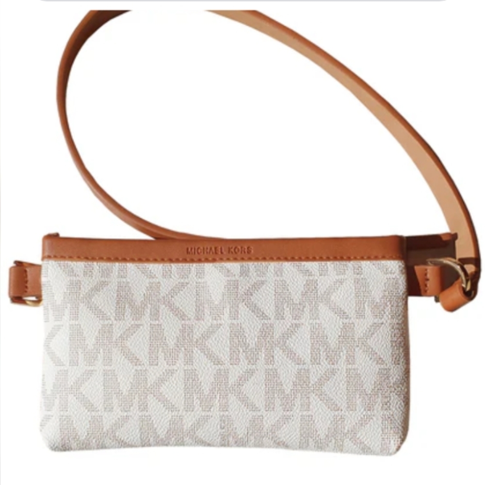 Michael Michael Kors Belt Bag Cream / Luggage color  8"X5" Mini Bag NWOT